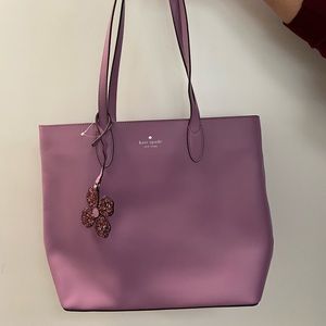 KATE SPADE Kerri Medium Smooth Leather Tote Valerian Purple